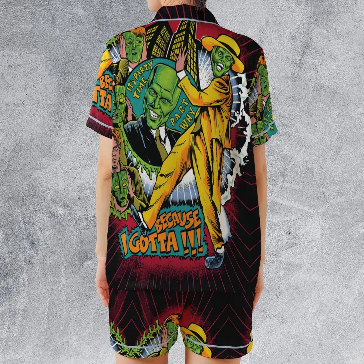 Satin Short-Sleeve Pajamas Set - XQH8MJJC