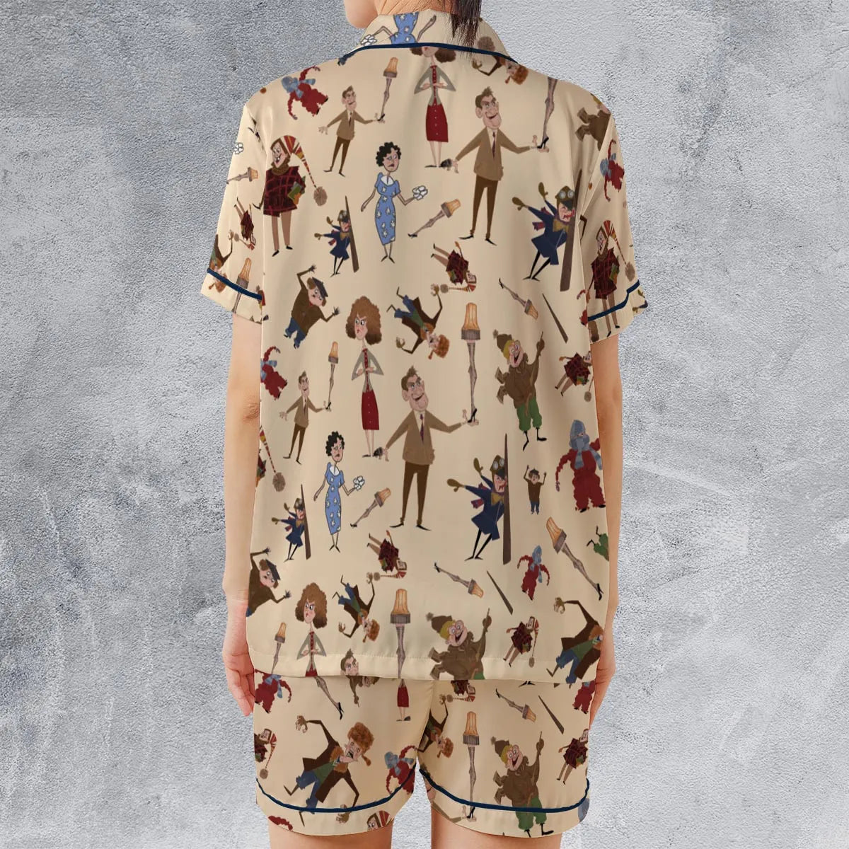 Satin Short-Sleeve Pajamas Set - 4E3GRH4D