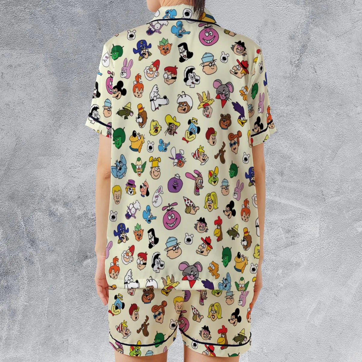 Satin Short-Sleeve Pajamas Set - BE7MQK4A