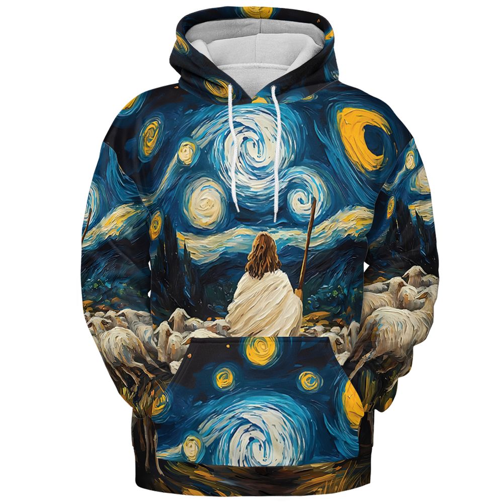Shepherd Sheep Starry Night -  - 2