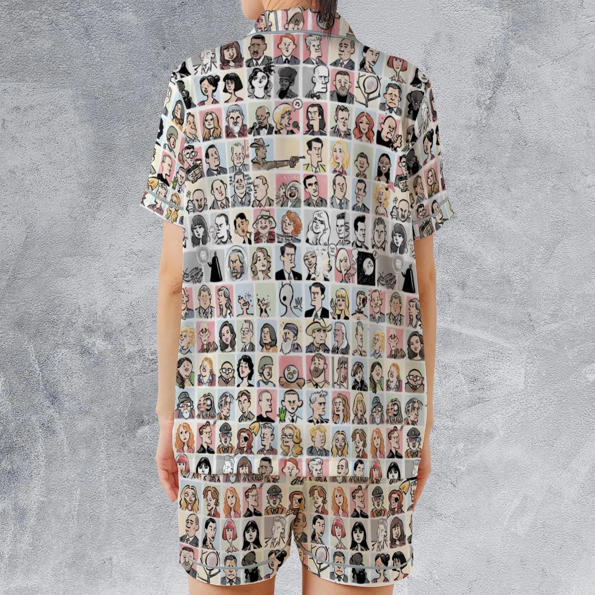 Satin Short-Sleeve Pajamas Set - 6EQQ9B54