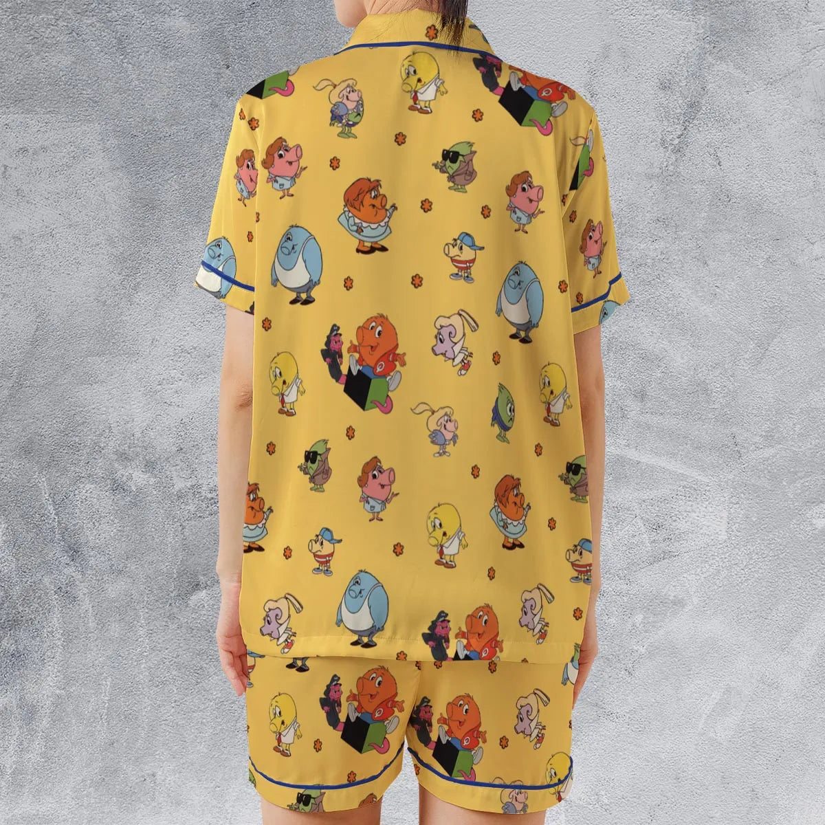 Satin Short-Sleeve Pajamas Set - PGTB3PY7