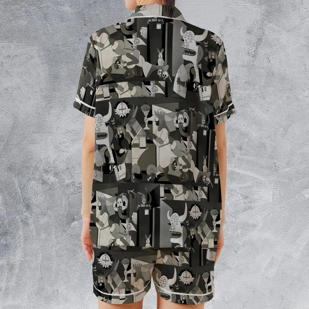 Satin Short-Sleeve Pajamas Set - NCW5TZTG