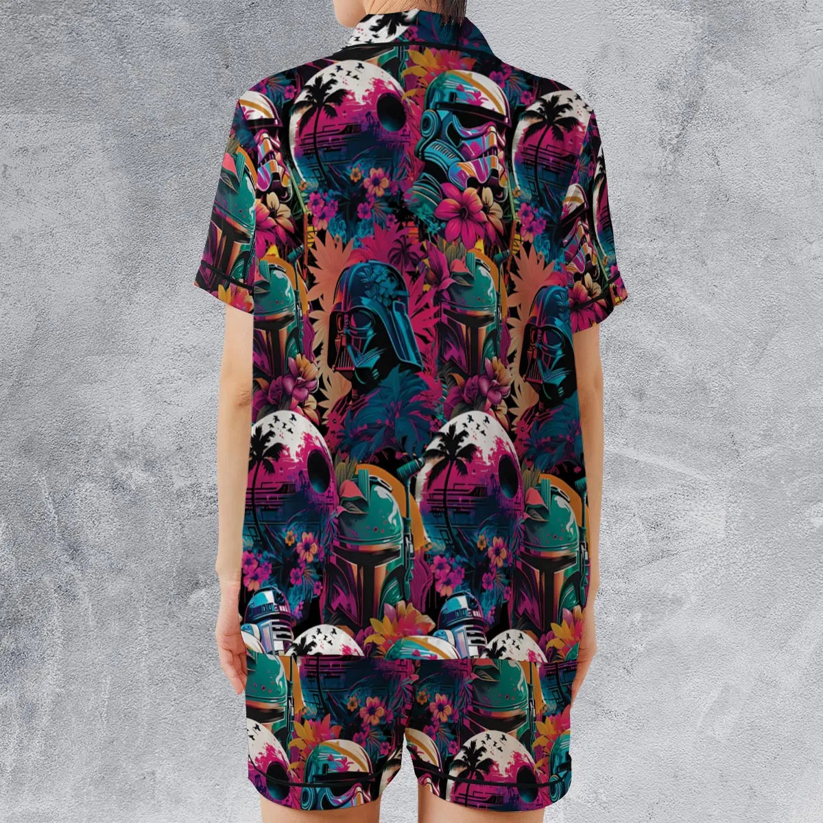 Satin Short-Sleeve Pajamas Set - UQB3W8RS