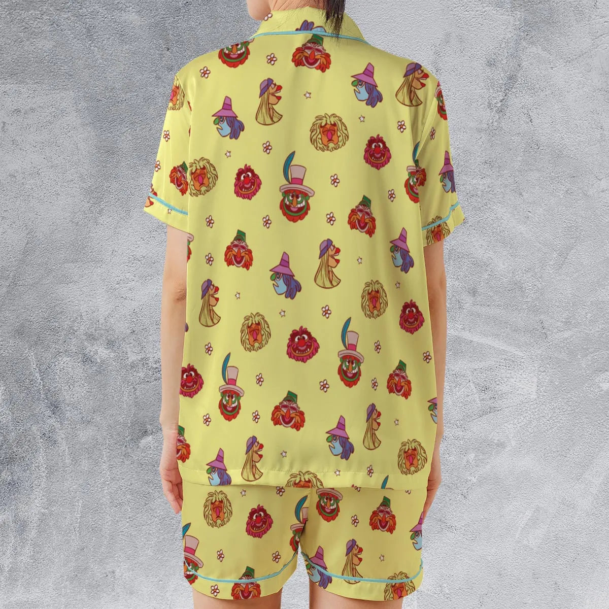 Satin Short-Sleeve Pajamas Set - QSFMH9JA
