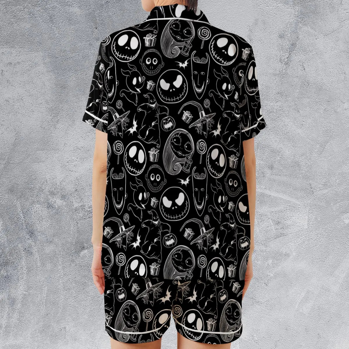 Satin Short-Sleeve Pajamas Set - J9WVPAHC