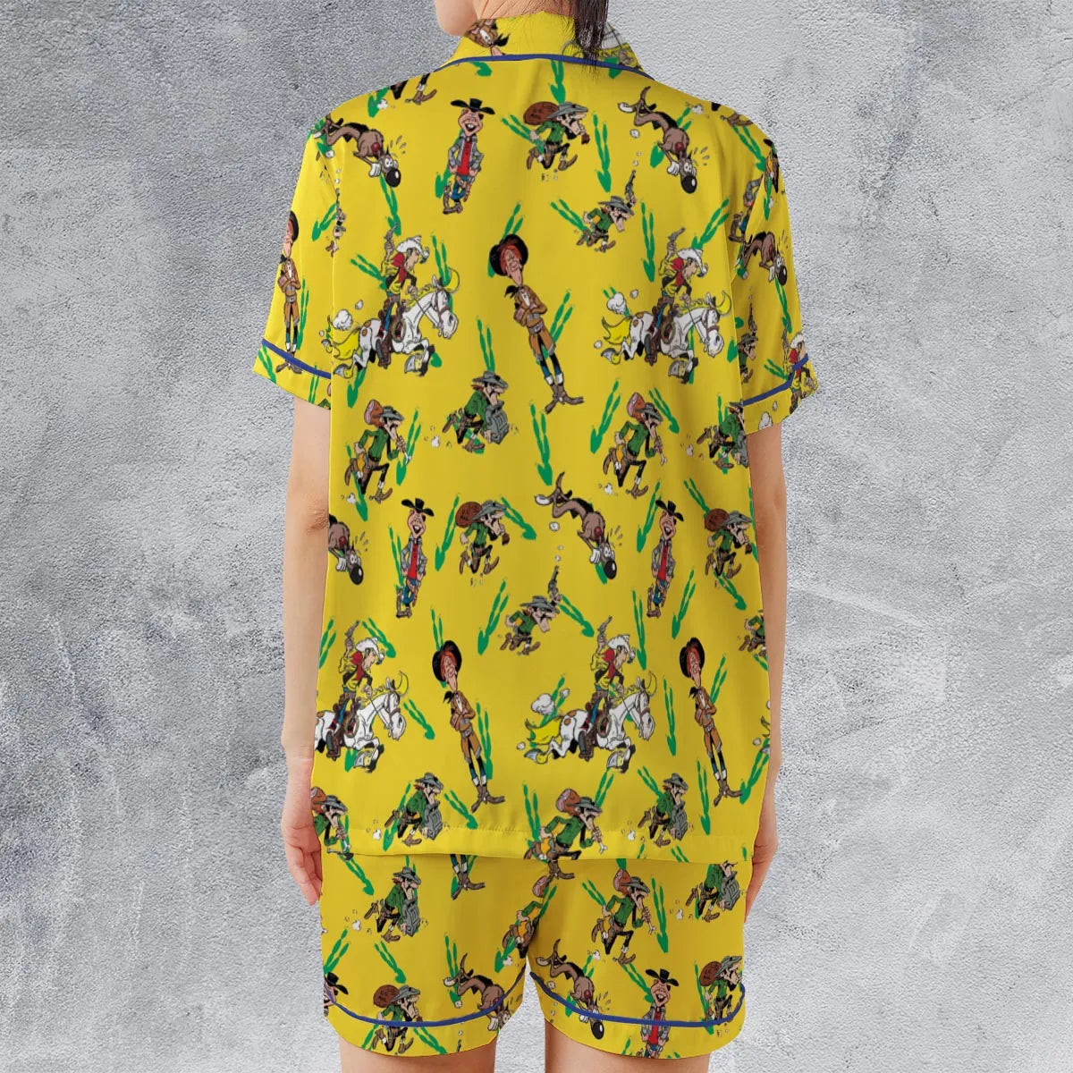 Satin Short-Sleeve Pajamas Set - 1U8M4Y5W