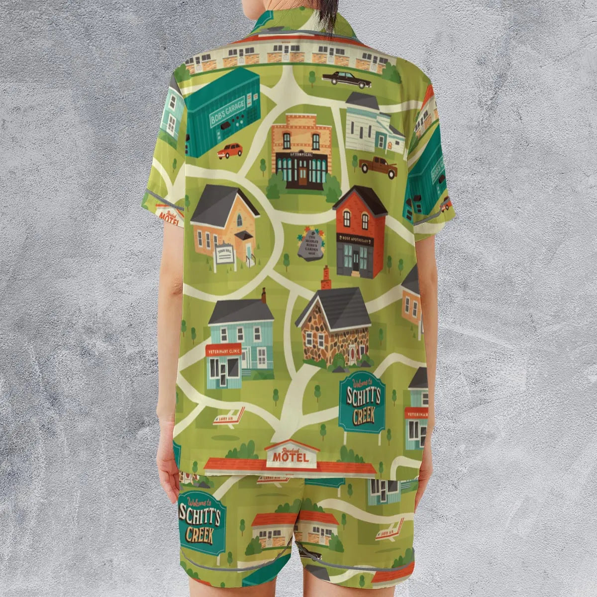 Satin Short-Sleeve Pajamas Set - 3JGXAXYM