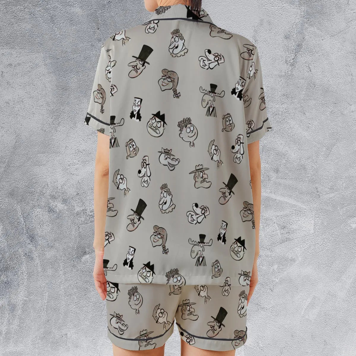 Satin Short-Sleeve Pajamas Set - XX4JJQMV