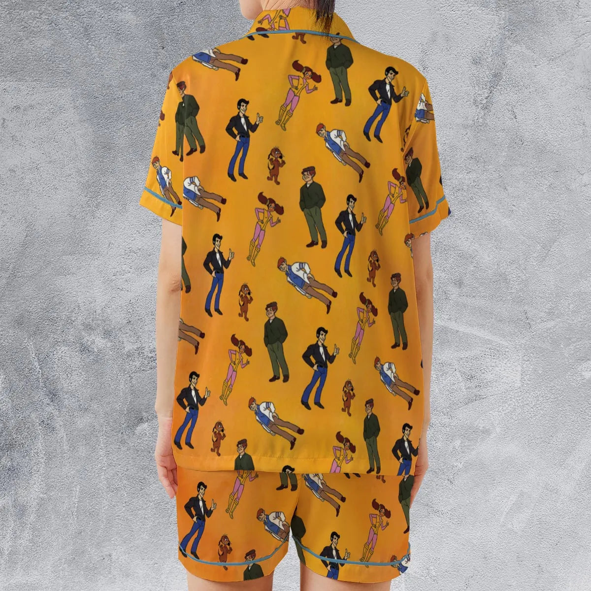 Satin Short-Sleeve Pajamas Set - JSP9DKXZ