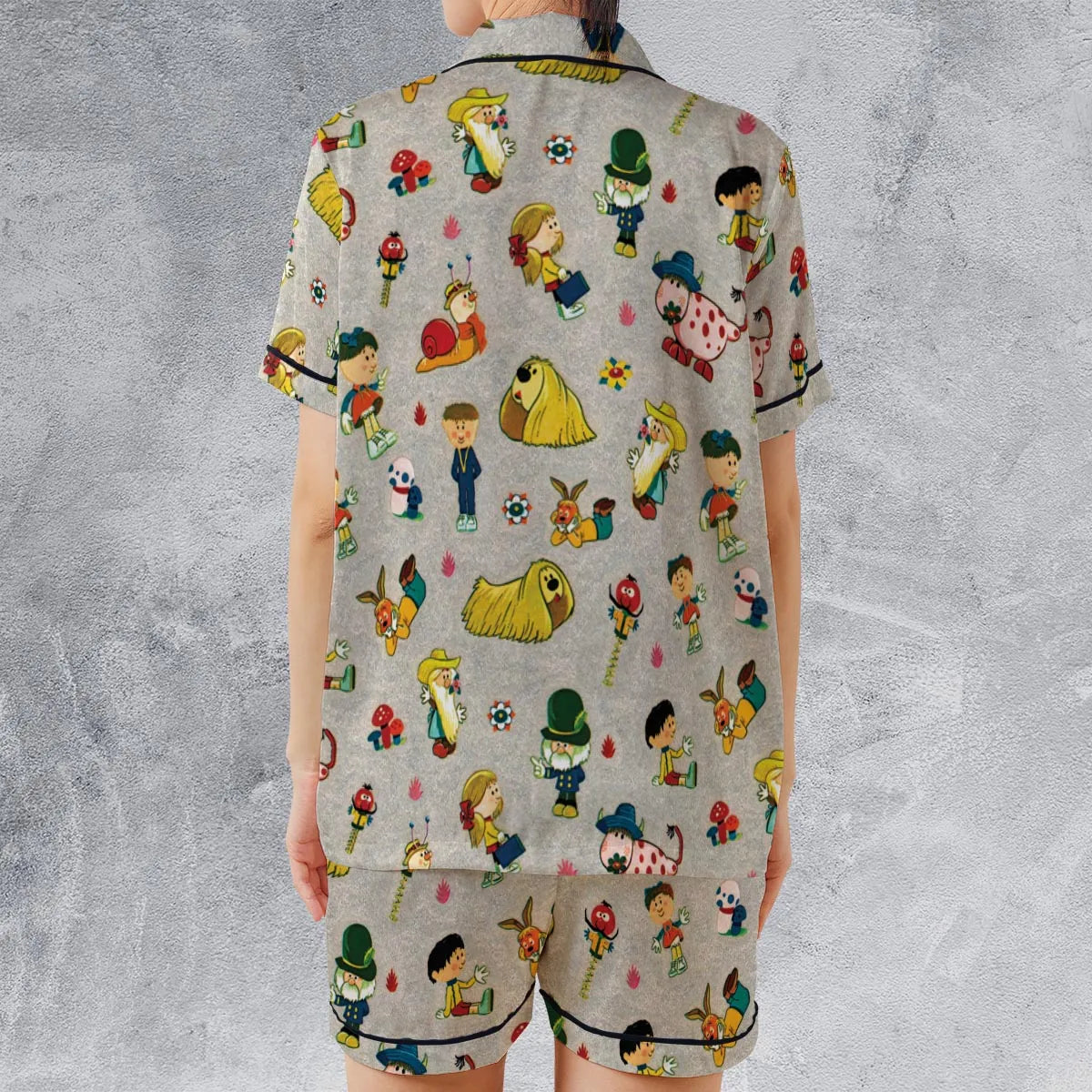 Satin Short-Sleeve Pajamas Set - SP159A11