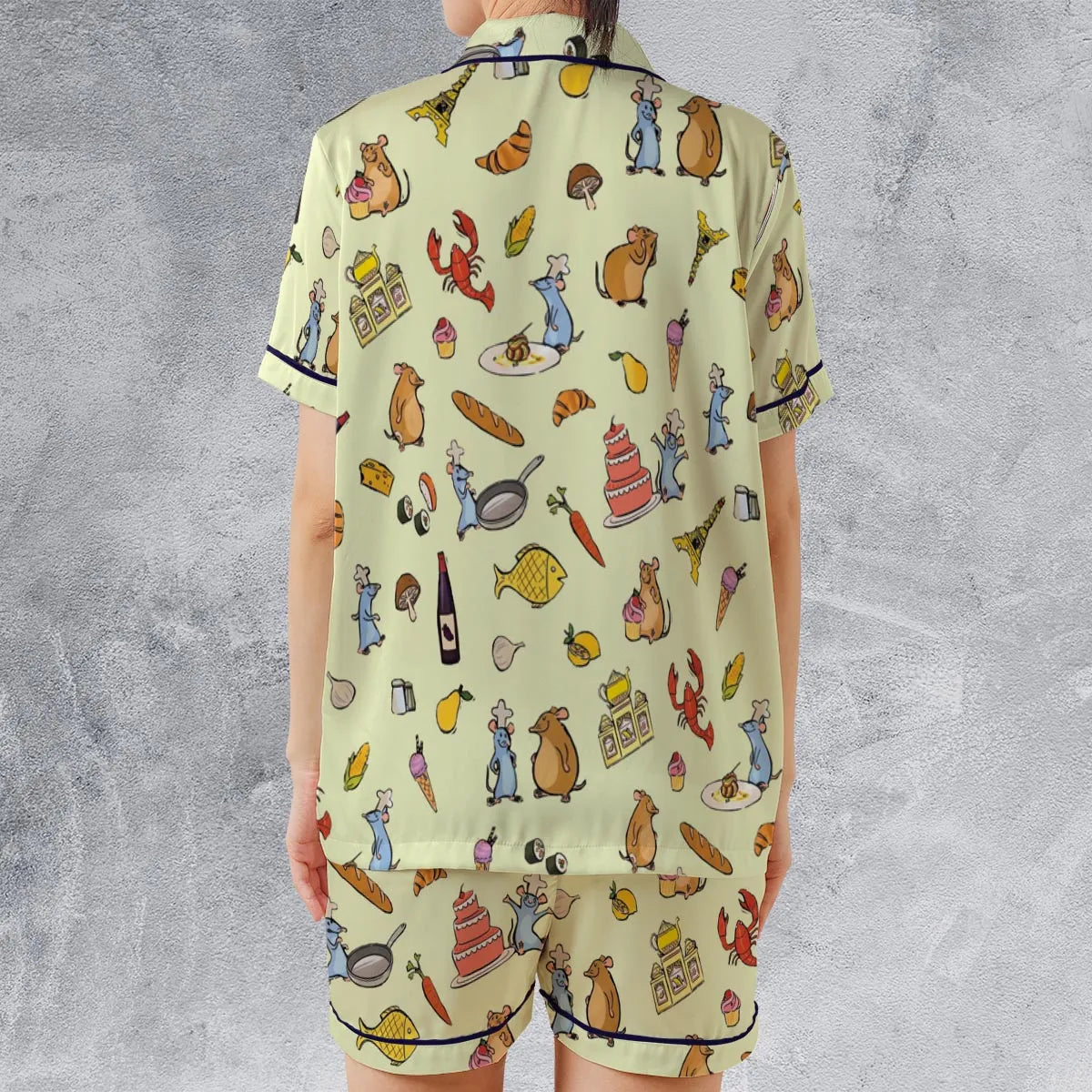 Satin Short-Sleeve Pajamas Set - N6GKEGXH