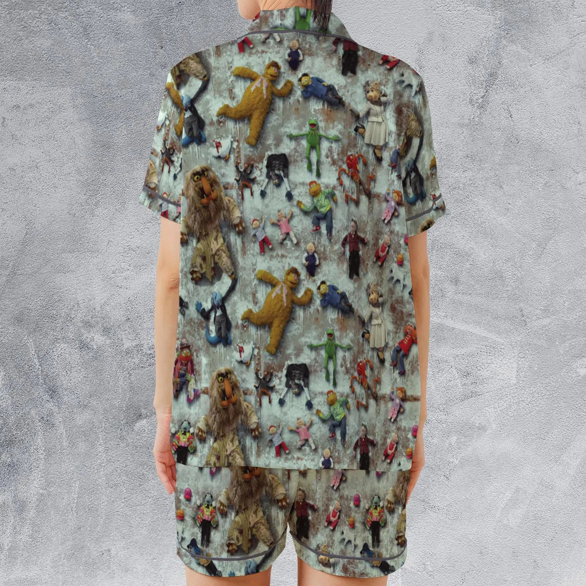 Satin Short-Sleeve Pajamas Set - XYRTUXD9