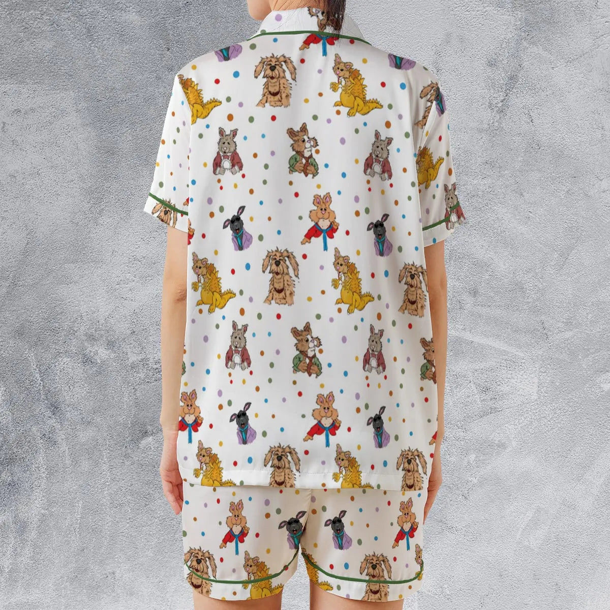 Satin Short-Sleeve Pajamas Set - GBB3TN1W