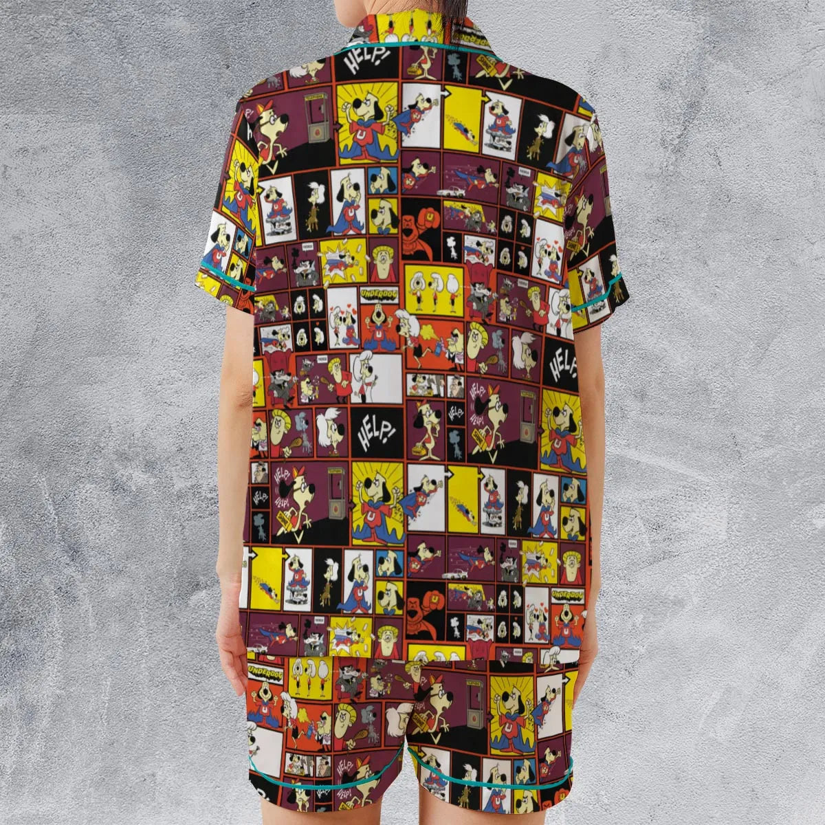 Satin Short-Sleeve Pajamas Set - AGKH4ZPM