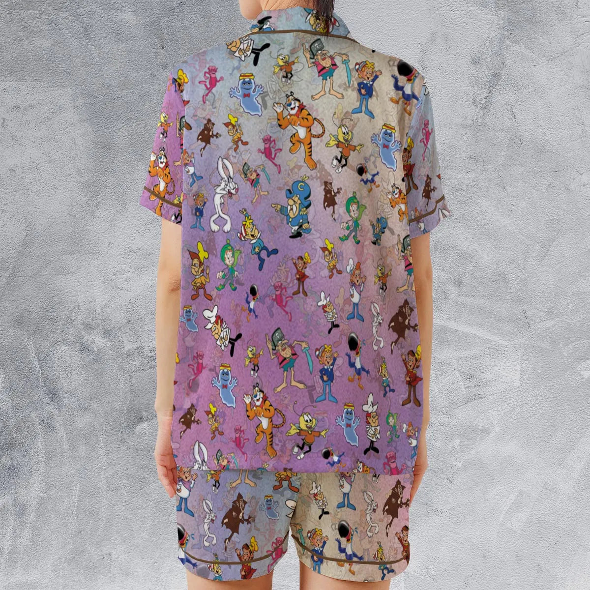 Satin Short-Sleeve Pajamas Set - U5G1MUJH