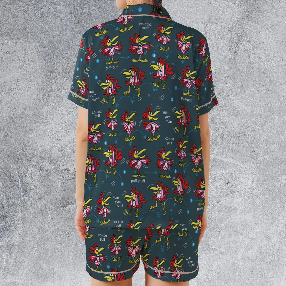 Satin Short-Sleeve Pajamas Set - 1KAJWJFJ
