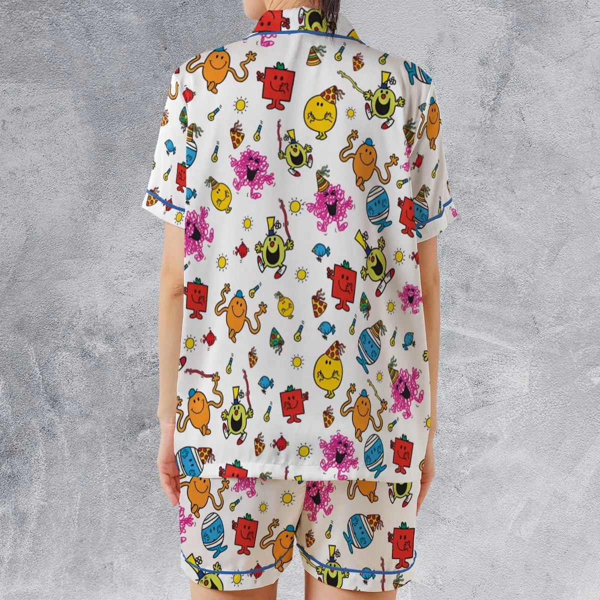 Satin Short-Sleeve Pajamas Set - B8VFTXMG
