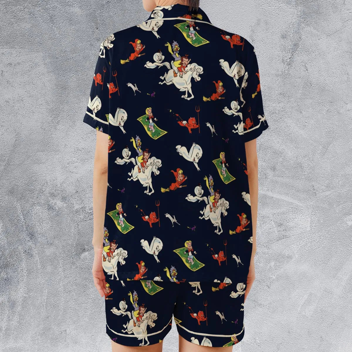 Satin Short-Sleeve Pajamas Set - RHEC7W2A