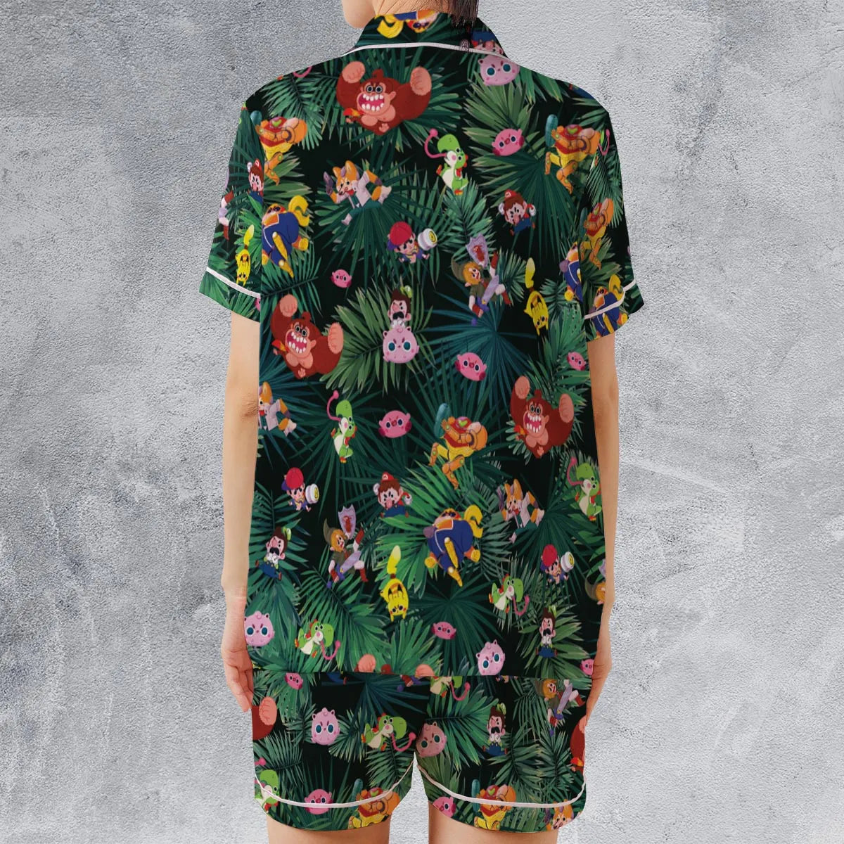 Satin Short-Sleeve Pajamas Set - QRF4YK42