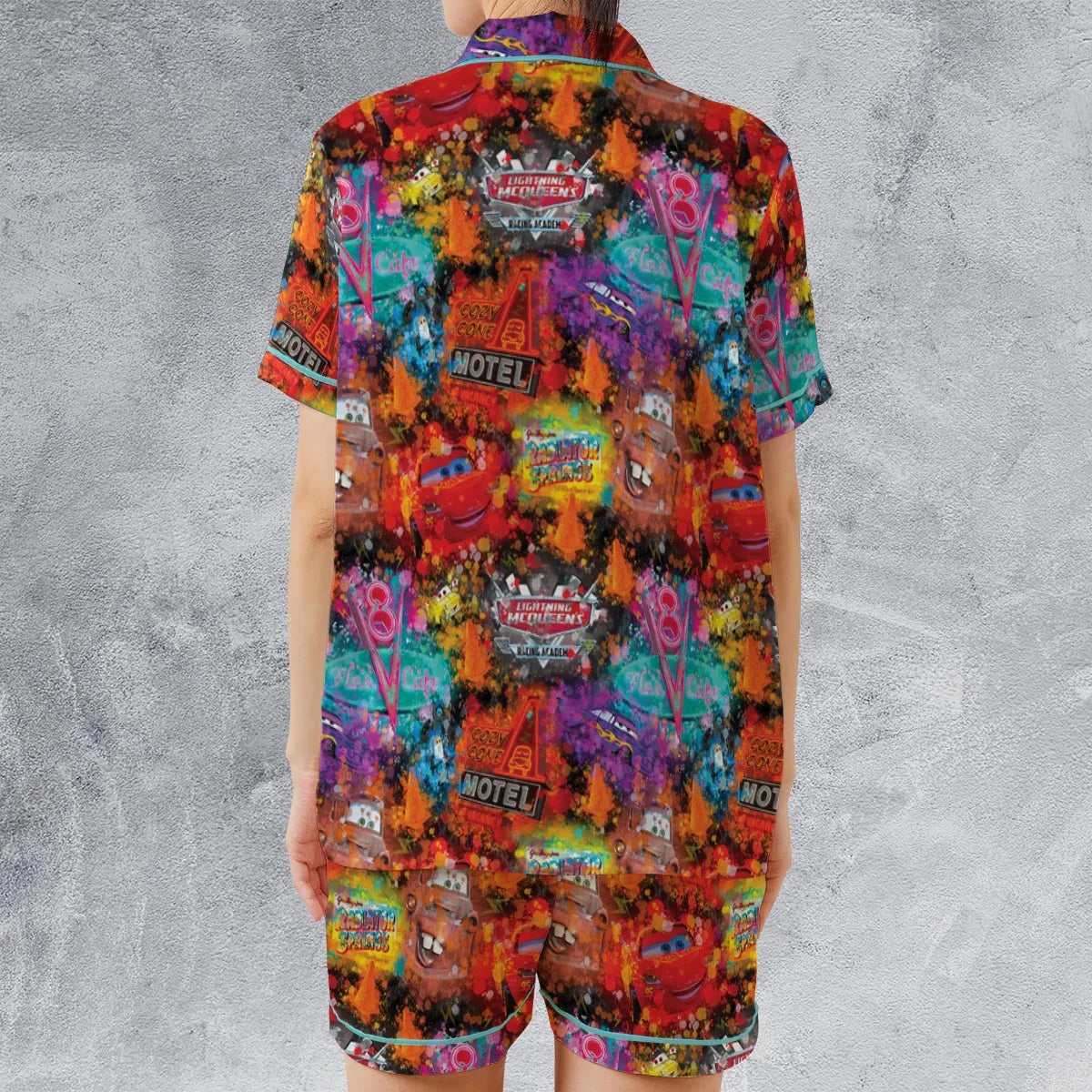 Satin Short-Sleeve Pajamas Set - K4X234D4