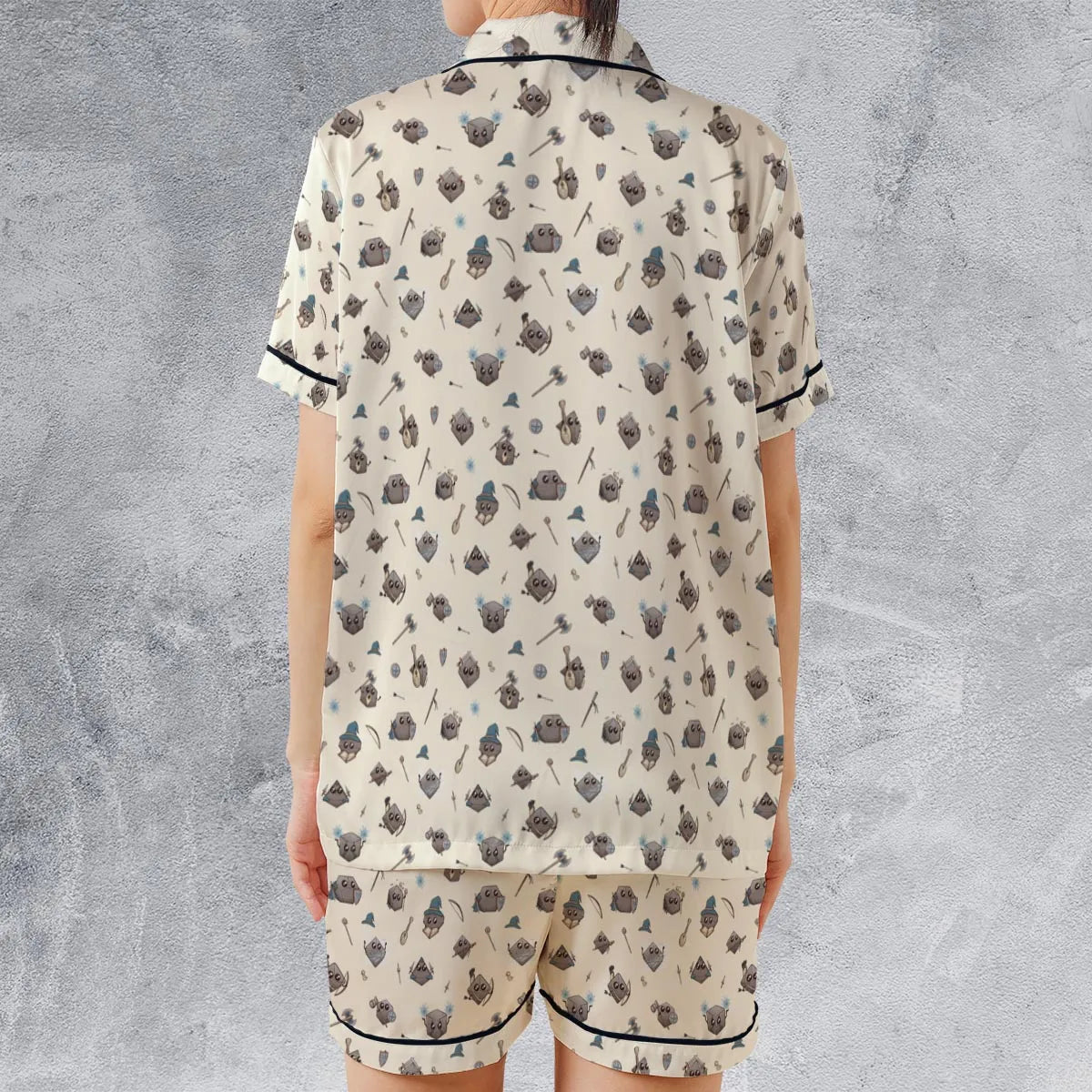 Satin Short-Sleeve Pajamas Set - UA2SAYUG