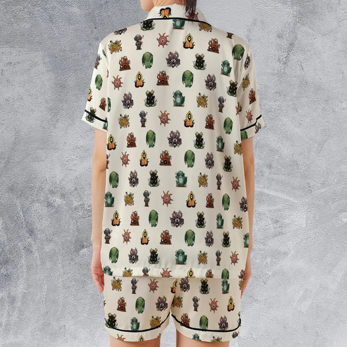 Satin Short-Sleeve Pajamas Set - ZMK7ABMN