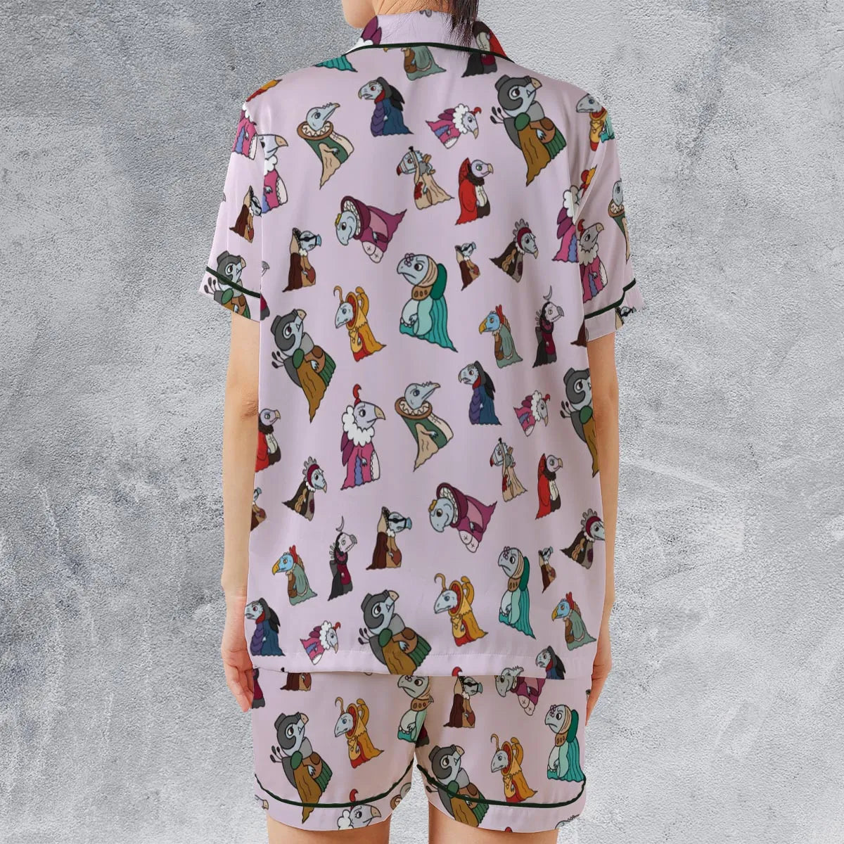 Satin Short-Sleeve Pajamas Set - ZJYVAC4Q