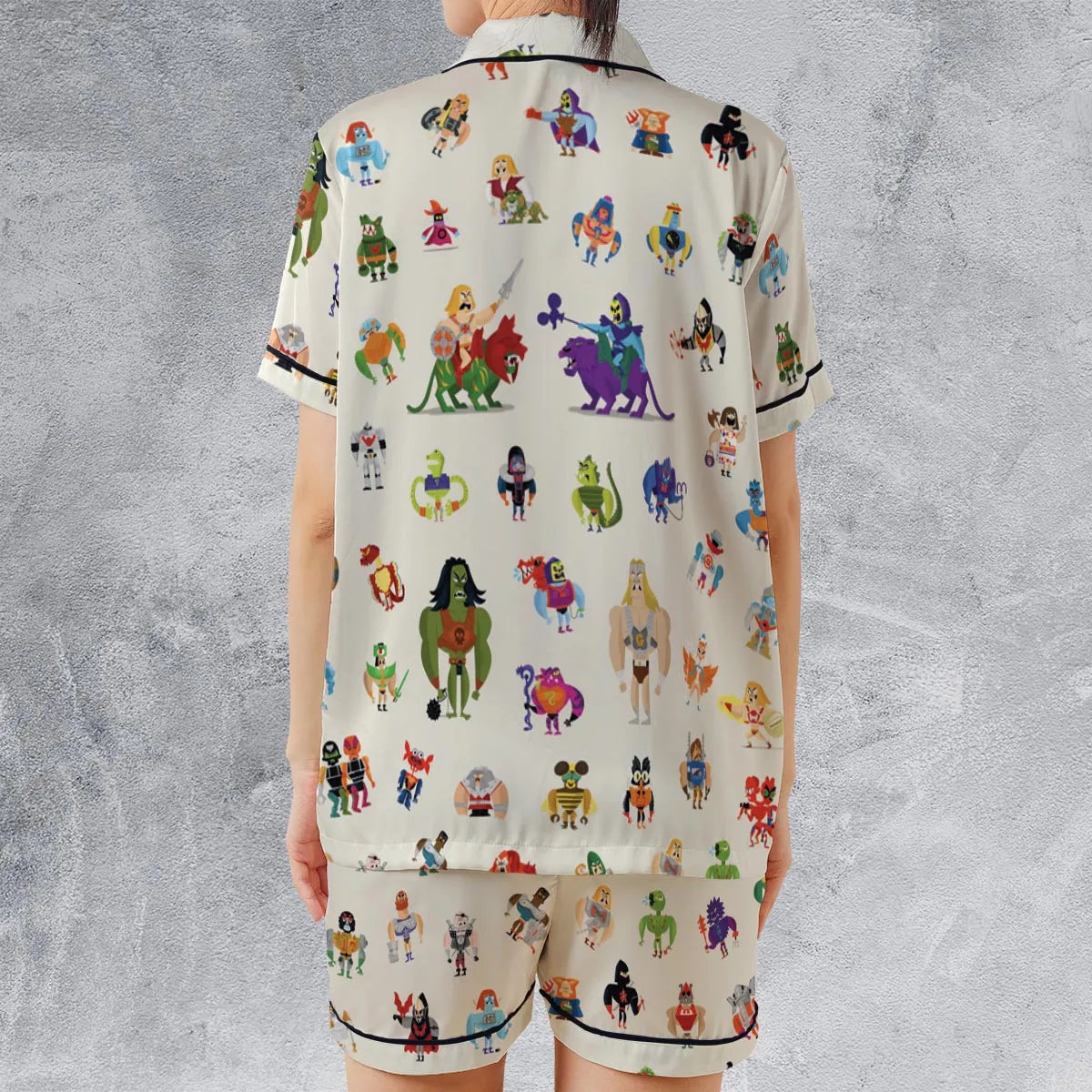 Satin Short-Sleeve Pajamas Set - SVANG7DT