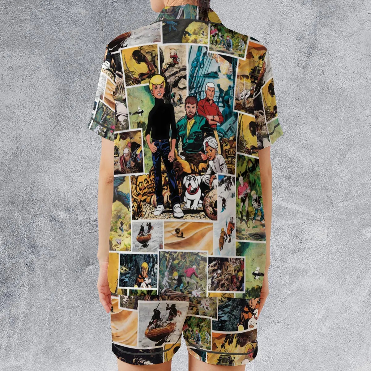 Satin Short-Sleeve Pajamas Set - AE78WC1V