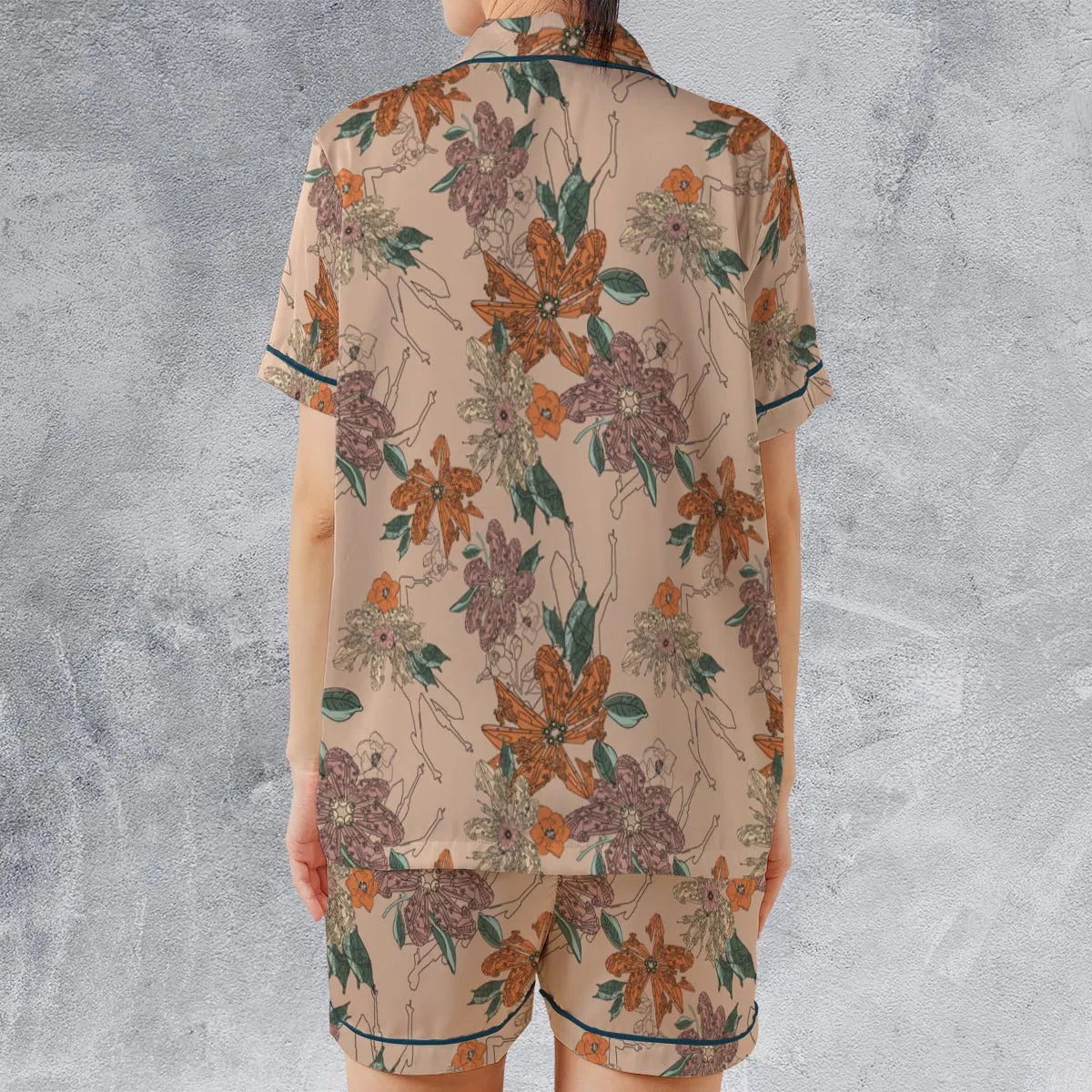 Satin Short-Sleeve Pajamas Set - 32ENYLM4