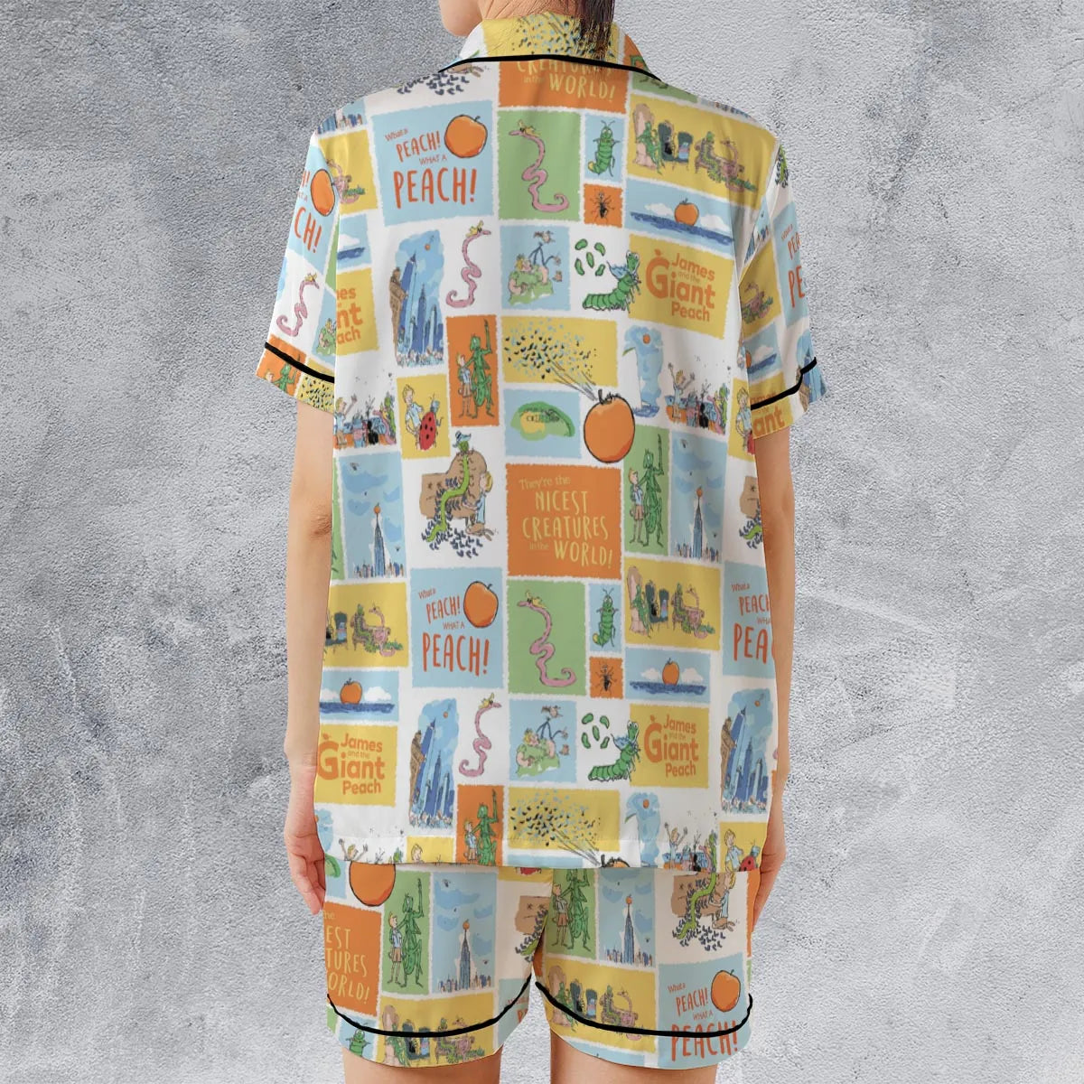 Satin Short-Sleeve Pajamas Set - J1DRWTFV