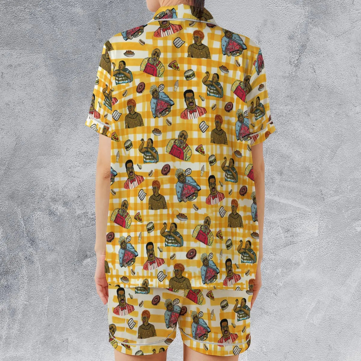 Satin Short-Sleeve Pajamas Set - E2WMDHYQ