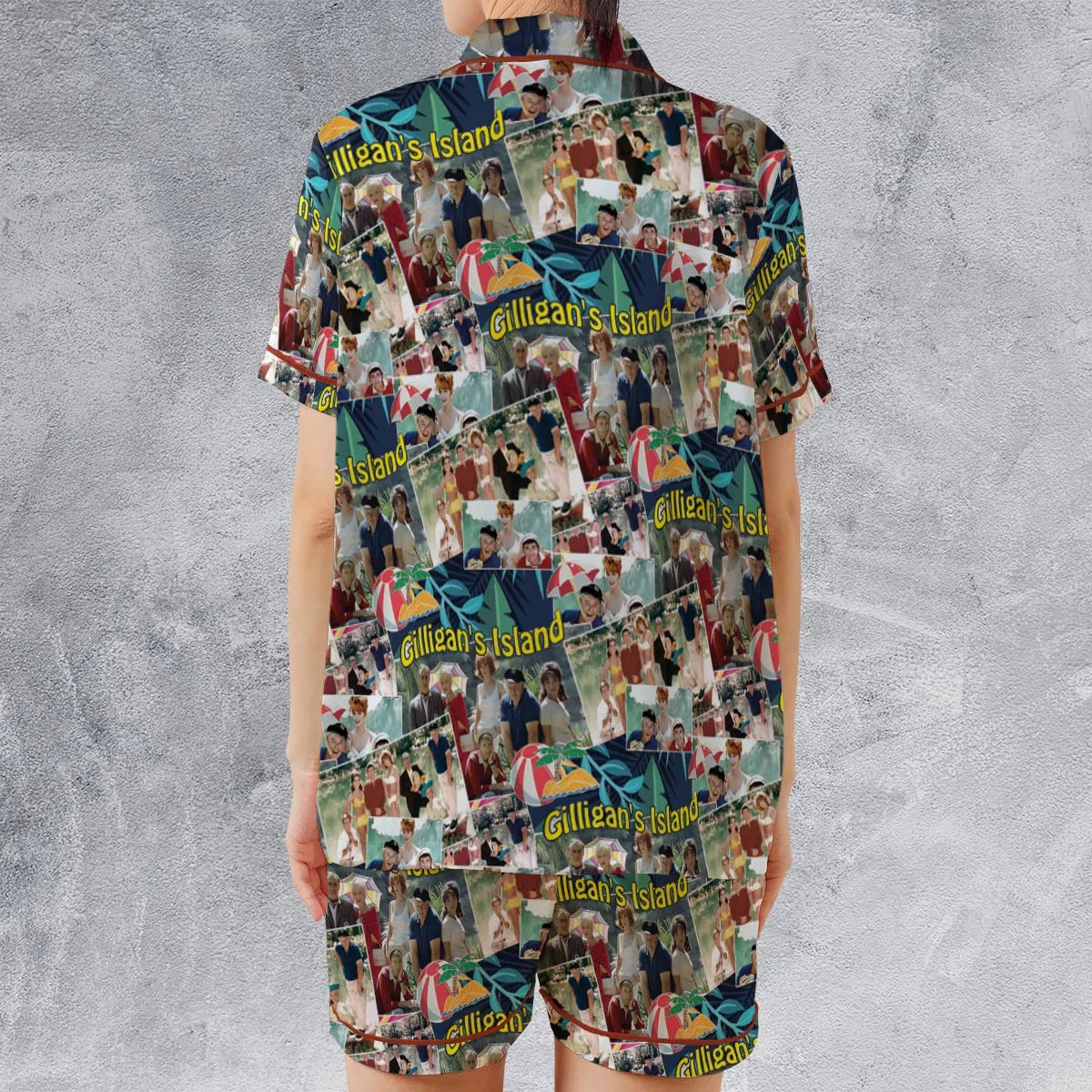 Satin Short-Sleeve Pajamas Set - TUDEA8WS
