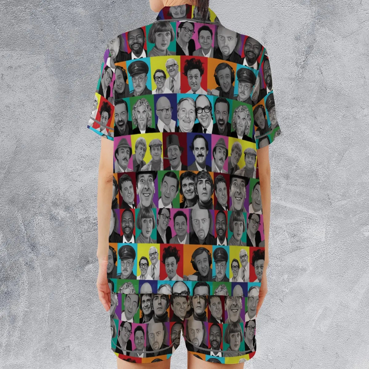 Satin Short-Sleeve Pajamas Set - FNSVJJ3L