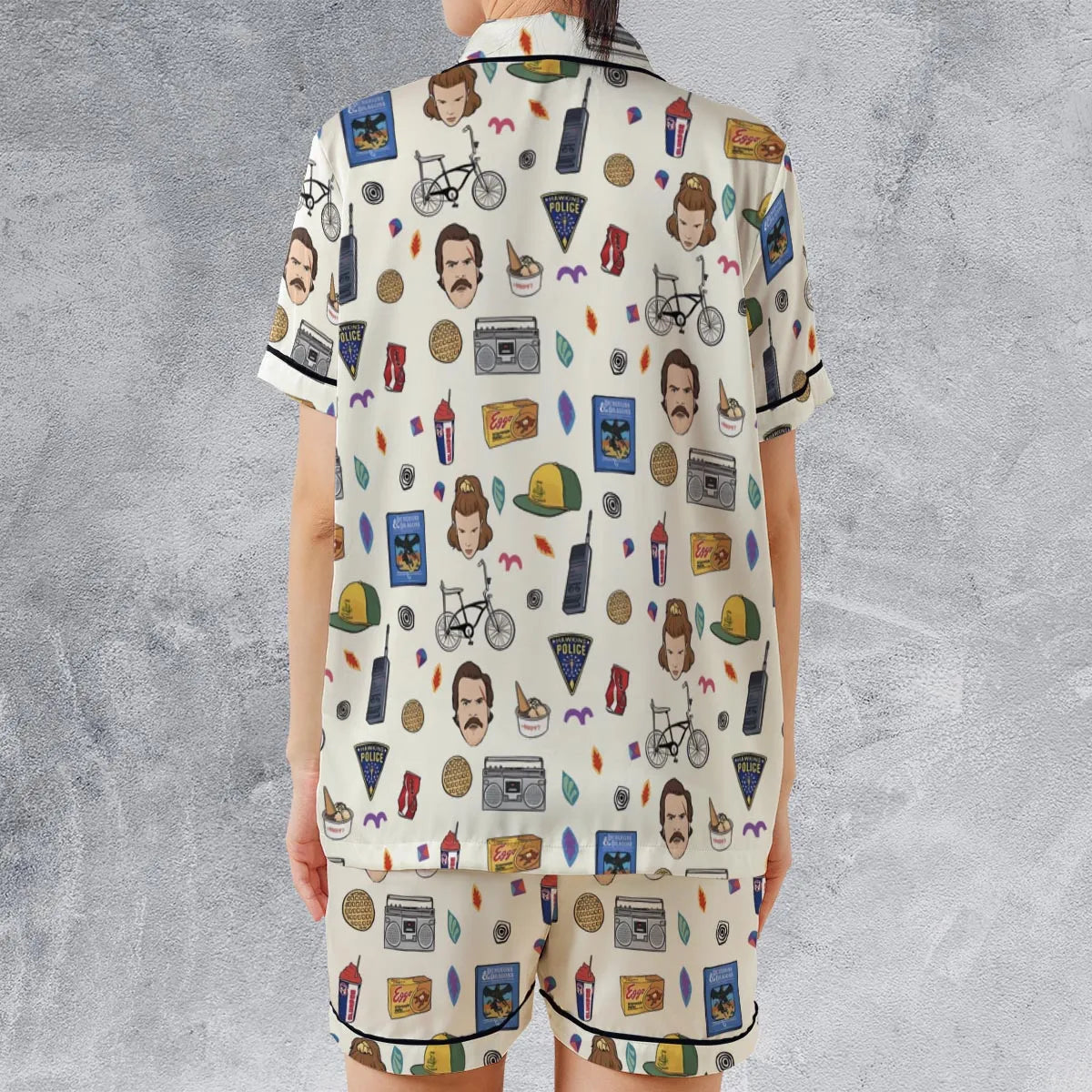 Satin Short-Sleeve Pajamas Set - 4GZZ8844