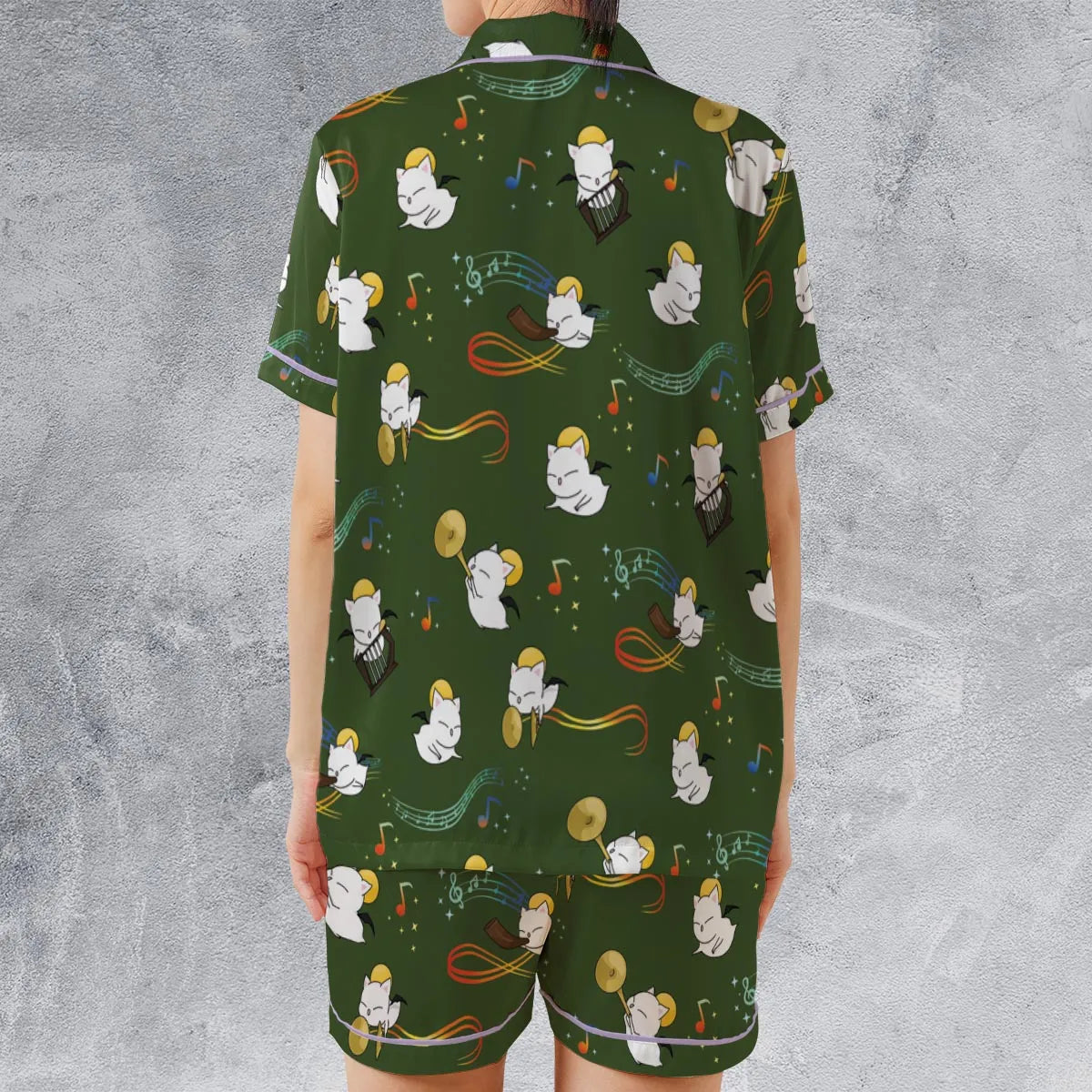 Satin Short-Sleeve Pajamas Set - F6ETCYW2
