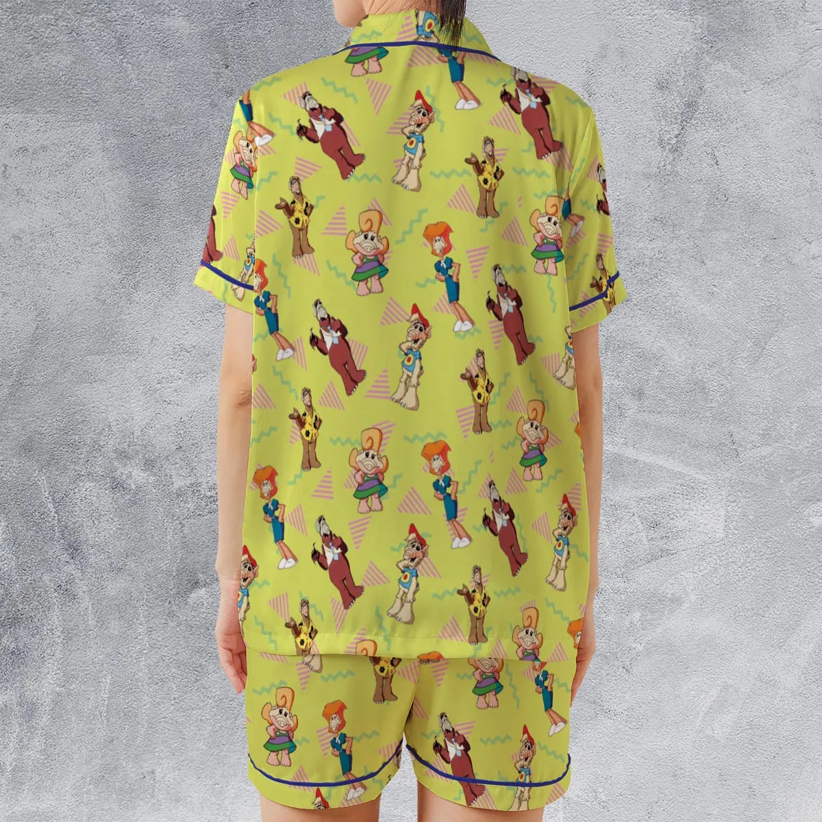 Satin Short-Sleeve Pajamas Set - G6QCA6Z6