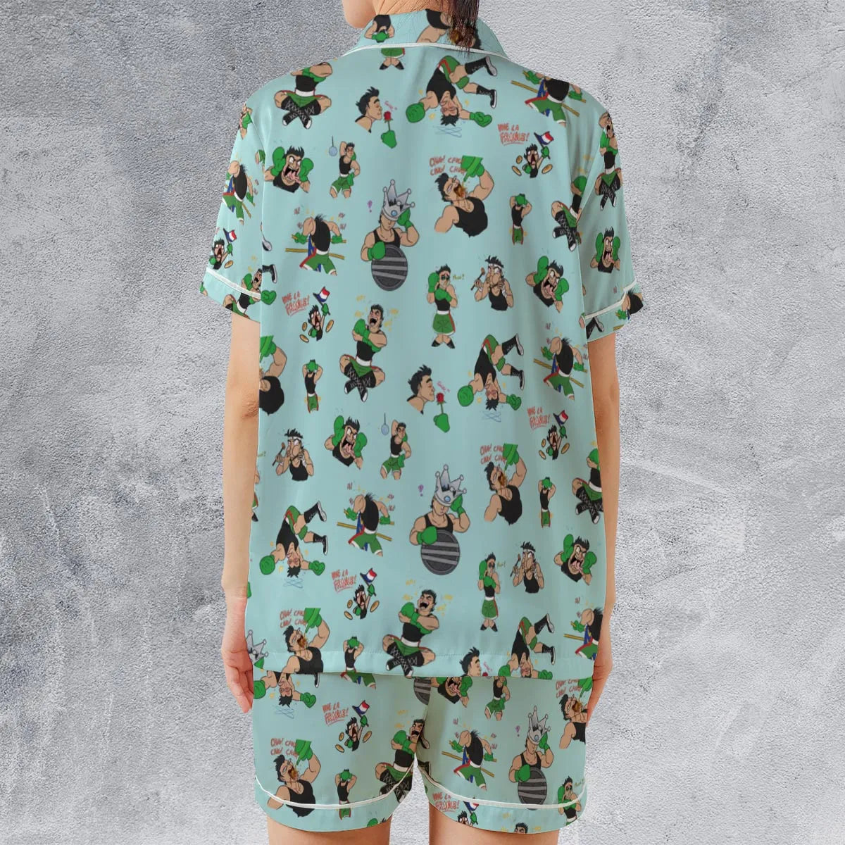 Satin Short-Sleeve Pajamas Set - MZLLUT6T