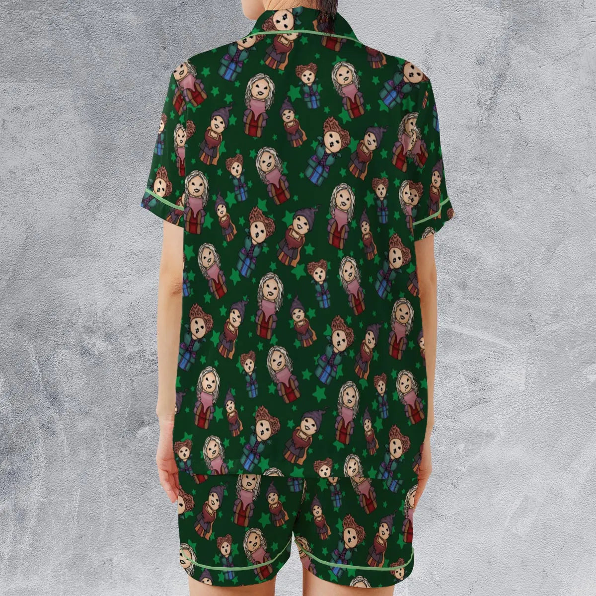 Satin Short-Sleeve Pajamas Set - D6UUGYJN