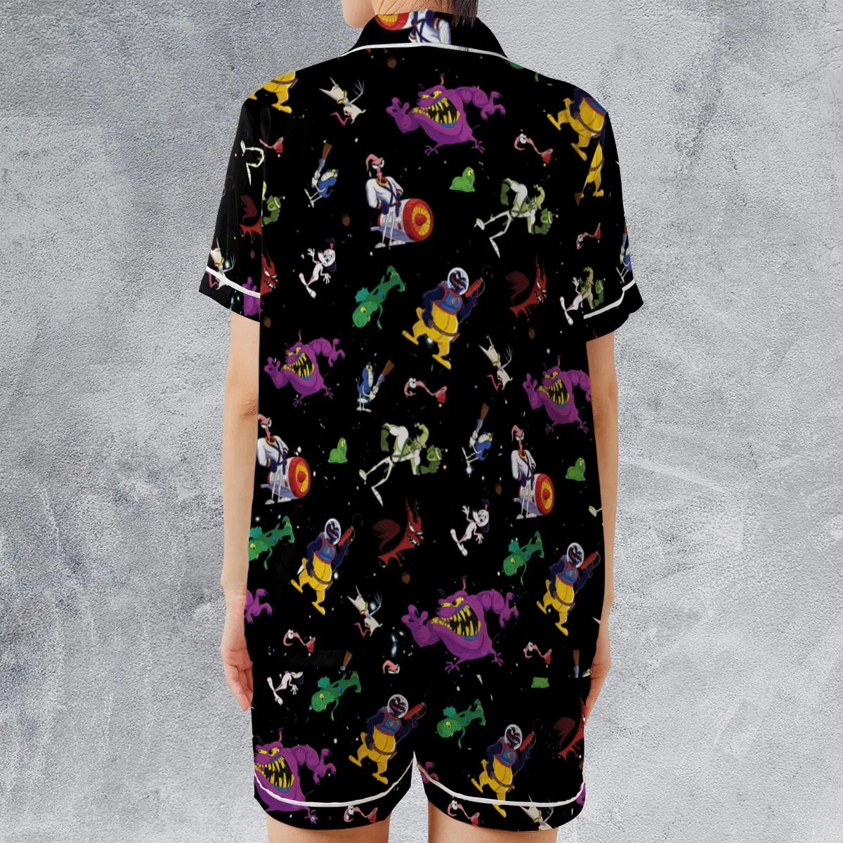 Satin Short-Sleeve Pajamas Set - JZNCVU9R