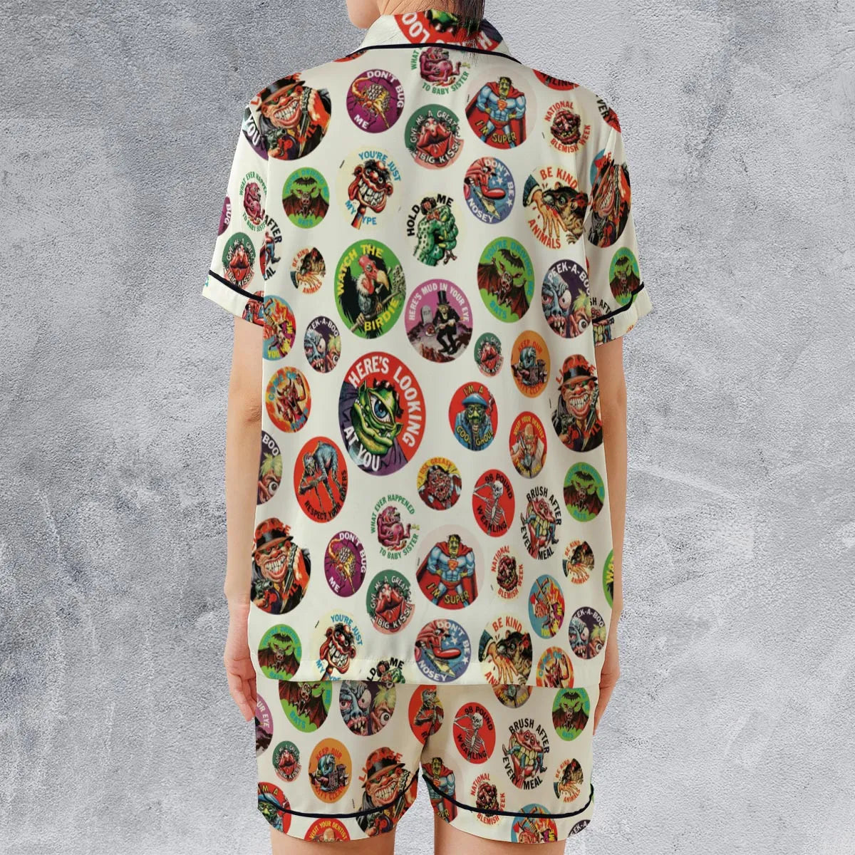 Satin Short-Sleeve Pajamas Set - 1LGZXHU1