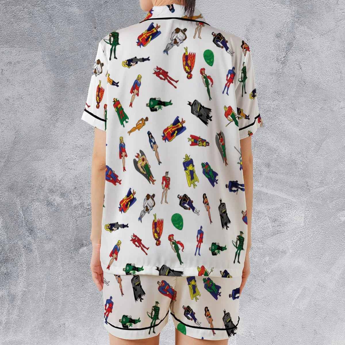Satin Short-Sleeve Pajamas Set - NQ748JEA