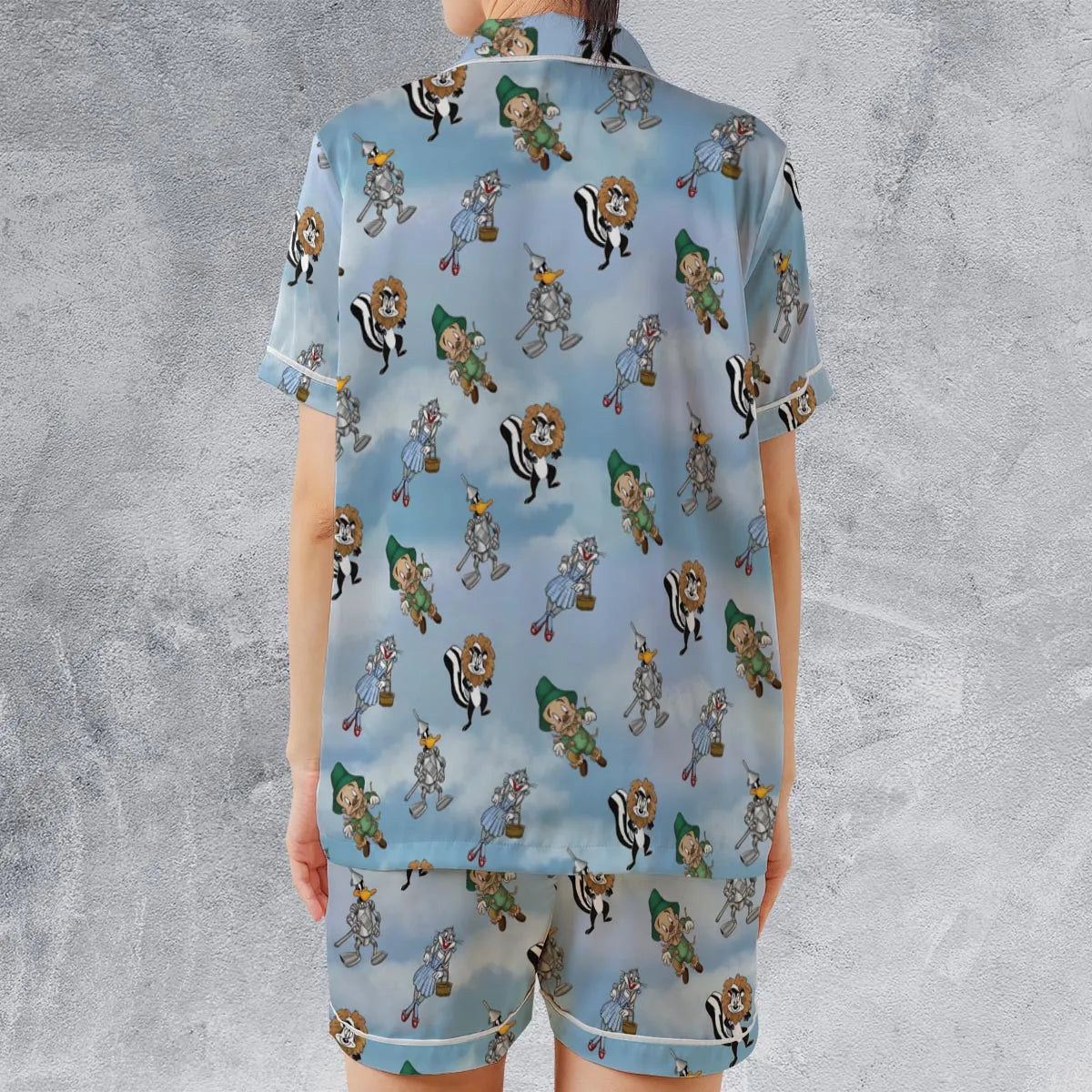 Satin Short-Sleeve Pajamas Set - FX3F7AHY
