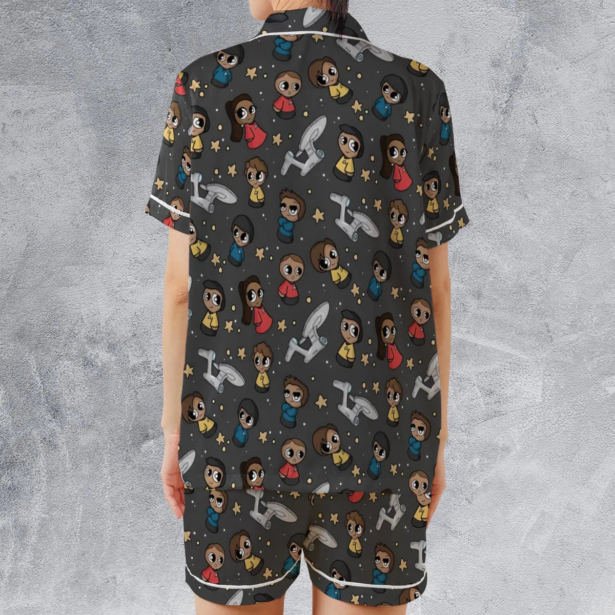 Satin Short-Sleeve Pajamas Set - PB4DUVQL