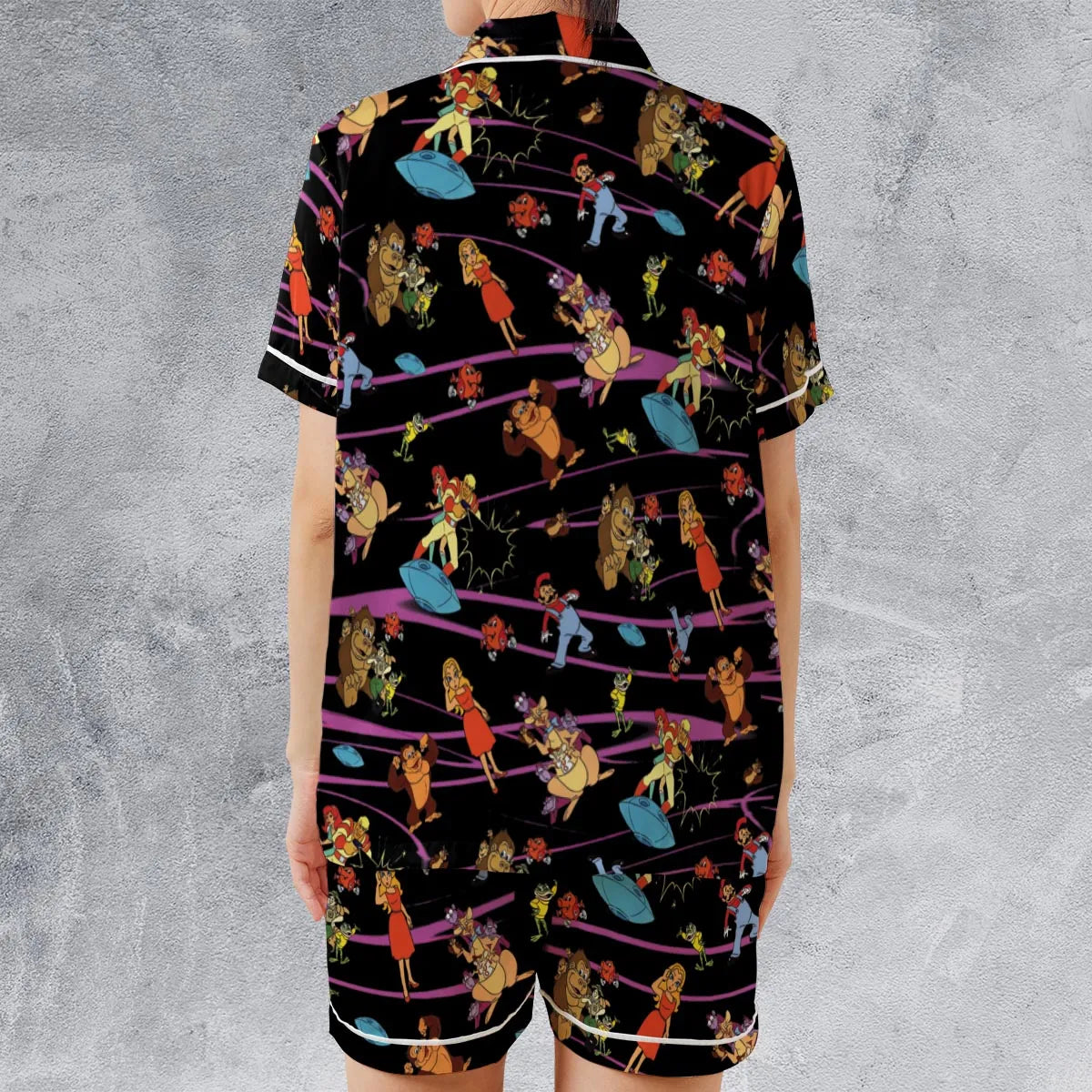 Satin Short-Sleeve Pajamas Set - 387VANYS