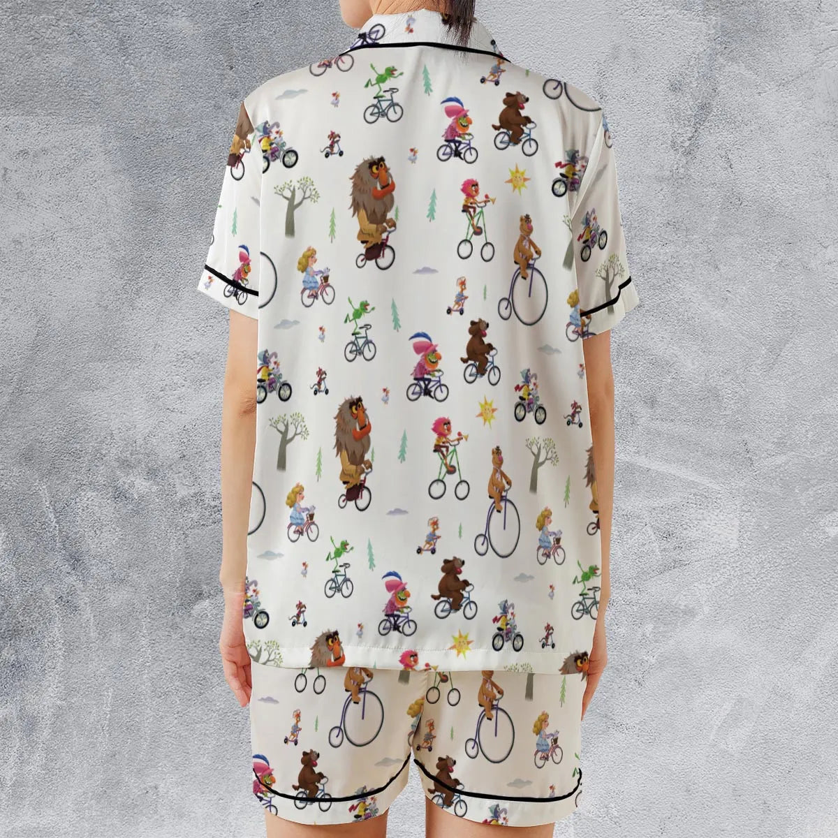 Satin Short-Sleeve Pajamas Set - LZNQR9XJ
