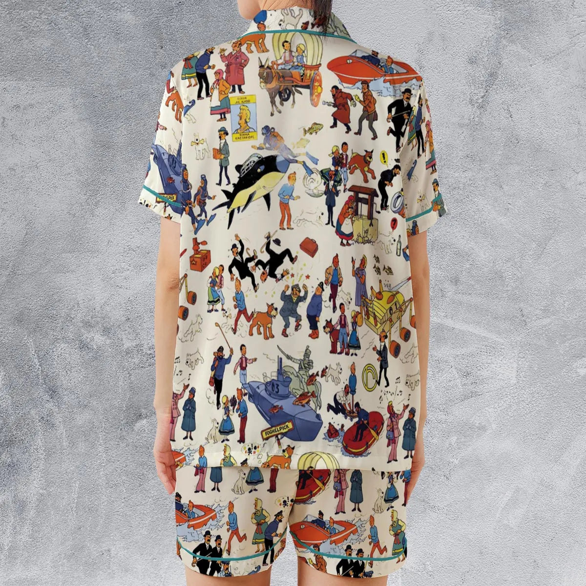 Satin Short-Sleeve Pajamas Set - JLR9XACQ