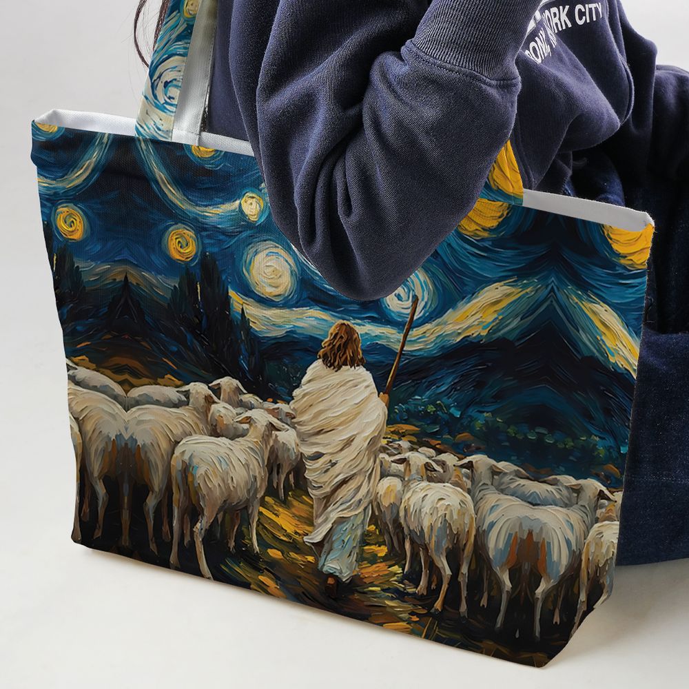 Shepherd Sheep Starry Night -  - 2