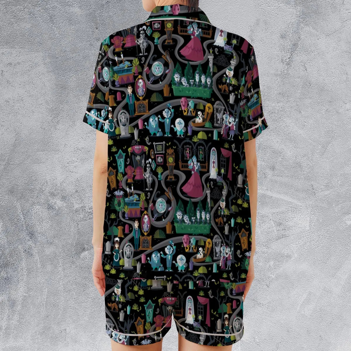 Satin Short-Sleeve Pajamas Set - RTFUJG3H